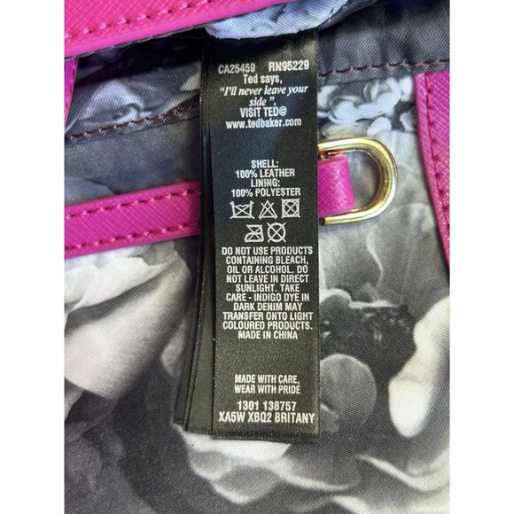 Ted Baker Britany Crosshatch Leather Crossbody Clutch Bag in Mid Pink - Picture 7 of 7